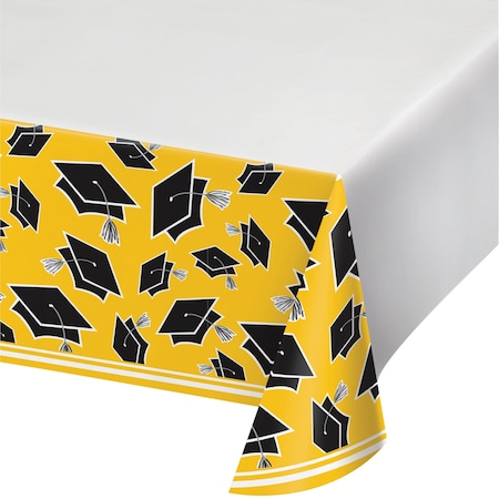 Graduation School Spirit Yellow Tablecloth, 102x54, 12PK